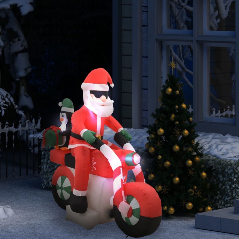 Aufblasbarer Weihnachtsmann auf Motorrad LED IP44 160 cm Aufblasbarer Weihnachtsmann auf Motorrad LED IP44 160 cm