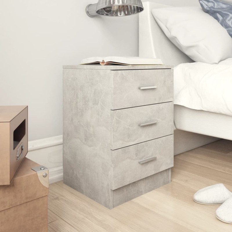 Nachttische 2 Stk. Betongrau 38x35x56 cm Holzwerkstoff Nachttische 2 Stk. Betongrau 38x35x56 cm Holzwerkstoff