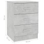 Nachttische 2 Stk. Betongrau 38x35x56 cm Holzwerkstoff Nachttische 2 Stk. Betongrau 38x35x56 cm Holzwerkstoff