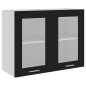 Hängeglasschrank Schwarz 80x31x60 cm Holzwerkstoff Hängeglasschrank Schwarz 80x31x60 cm Holzwerkstoff