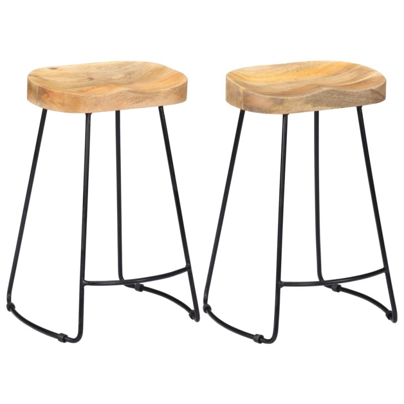 Gavin Barhocker 2 Stk. Massivholz Mango Gavin Barhocker 2 Stk. Massivholz Mango
