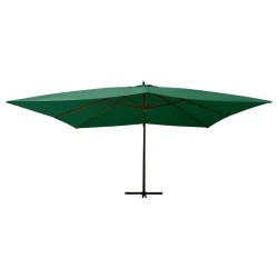 Ampelschirm mit Holzmast 400x300 cm Grün