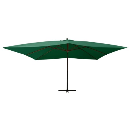 Ampelschirm mit Holzmast 400x300 cm Grün