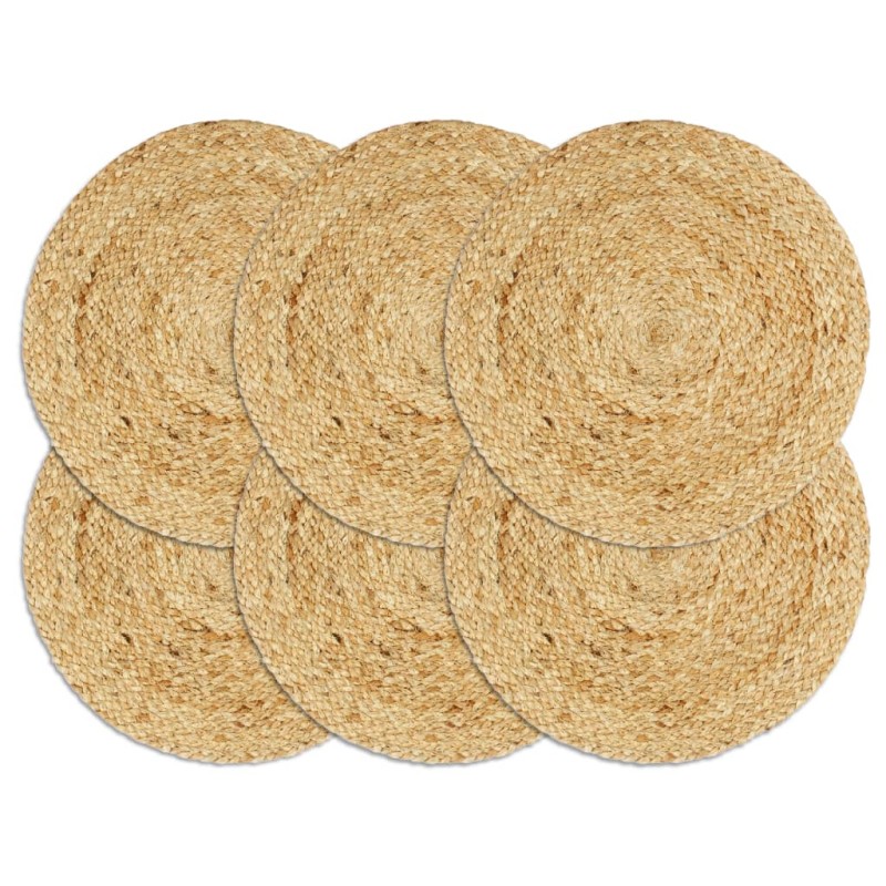 Tischsets 6 Stk. Uni Natur 38 cm Rund Jute Tischsets 6 Stk. Uni Natur 38 cm Rund Jute
