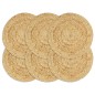 Tischsets 6 Stk. Uni Natur 38 cm Rund Jute Tischsets 6 Stk. Uni Natur 38 cm Rund Jute