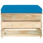Modulare Ottomane mit Kissen Grün Imprägniertes Holz Modulare Ottomane mit Kissen Grün Imprägniertes Holz