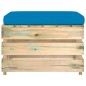 Modulare Ottomane mit Kissen Grün Imprägniertes Holz Modulare Ottomane mit Kissen Grün Imprägniertes Holz