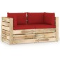 2-Sitzer Outdoor-Sofa mit Kissen Grün Imprägniertes Holz 2-Sitzer Outdoor-Sofa mit Kissen Grün Imprägniertes Holz