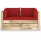 2-Sitzer Outdoor-Sofa mit Kissen Grün Imprägniertes Holz 2-Sitzer Outdoor-Sofa mit Kissen Grün Imprägniertes Holz