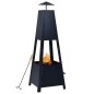 Feuerstelle Schwarz 35×35×99 cm Stahl Feuerstelle Schwarz 35×35×99 cm Stahl