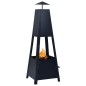 Feuerstelle Schwarz 35×35×99 cm Stahl Feuerstelle Schwarz 35×35×99 cm Stahl