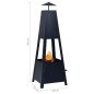 Feuerstelle Schwarz 35×35×99 cm Stahl Feuerstelle Schwarz 35×35×99 cm Stahl