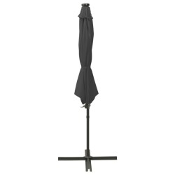 Ampelschirm mit Mast und LED Anthrazit 300 cm