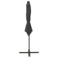 Ampelschirm mit Mast und LED Anthrazit 300 cm