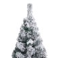 Schlanker Künstlicher Weihnachtsbaum Beschneit Grün 150 cm PVC Schlanker Künstlicher Weihnachtsbaum Beschneit Grün 150 cm PVC