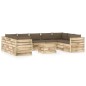 10-tlg. Garten-Lounge-Set mit Kissen Grün Imprägniertes Holz 10-tlg. Garten-Lounge-Set mit Kissen Grün Imprägniertes Holz