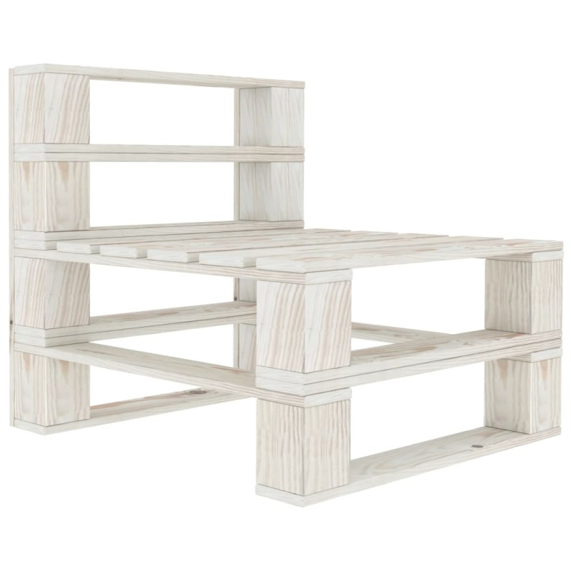 Outdoor-Mittelsofa Paletten Holz Weiß Outdoor-Mittelsofa Paletten Holz Weiß