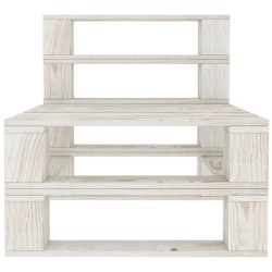 Outdoor-Mittelsofa Paletten Holz Weiß