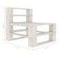 Outdoor-Mittelsofa Paletten Holz Weiß Outdoor-Mittelsofa Paletten Holz Weiß