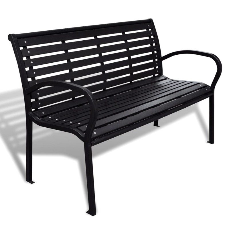 vidaXL Gartenbank 125 cm Stahl und WPC Schwarz vidaXL Gartenbank 125 cm Stahl und WPC Schwarz