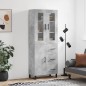 Highboard Betongrau 69,5x34x180 cm Holzwerkstoff Highboard Betongrau 69,5x34x180 cm Holzwerkstoff