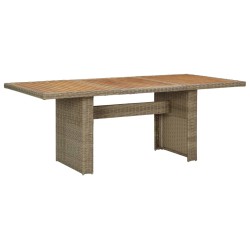 vidaXL Garten-Esstisch Braun 200x100x74 cm Poly Rattan 