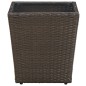 Beistelltisch Braun 41,5x41,5x44 cm Poly Rattan und Hartglas Beistelltisch Braun 41,5x41,5x44 cm Poly Rattan und Hartglas