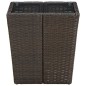 Beistelltisch Braun 41,5x41,5x44 cm Poly Rattan und Hartglas Beistelltisch Braun 41,5x41,5x44 cm Poly Rattan und Hartglas