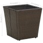 Beistelltisch Braun 41,5x41,5x44 cm Poly Rattan und Hartglas Beistelltisch Braun 41,5x41,5x44 cm Poly Rattan und Hartglas