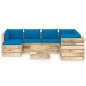 8-tlg. Garten-Lounge-Set mit Kissen Grün Imprägniertes Holz 8-tlg. Garten-Lounge-Set mit Kissen Grün Imprägniertes Holz