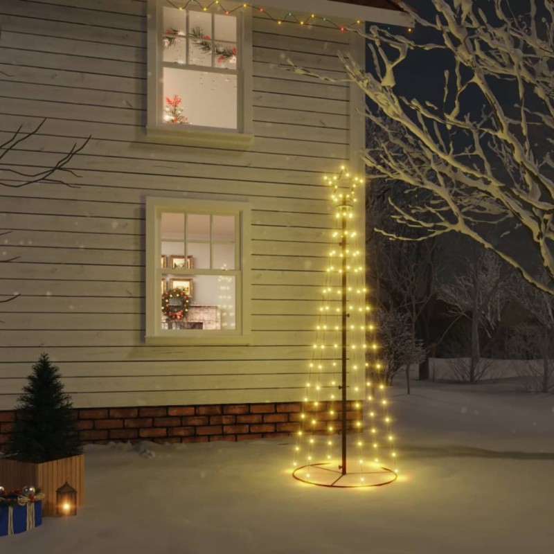 vidaXL LED-Weihnachtsbaum Kegelform Warmweiß 108 LEDs 70x180 cm vidaXL LED-Weihnachtsbaum Kegelform Warmweiß 108 LEDs 70x180 cm