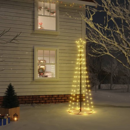 vidaXL LED-Weihnachtsbaum Kegelform Warmweiß 108 LEDs 70x180 cm