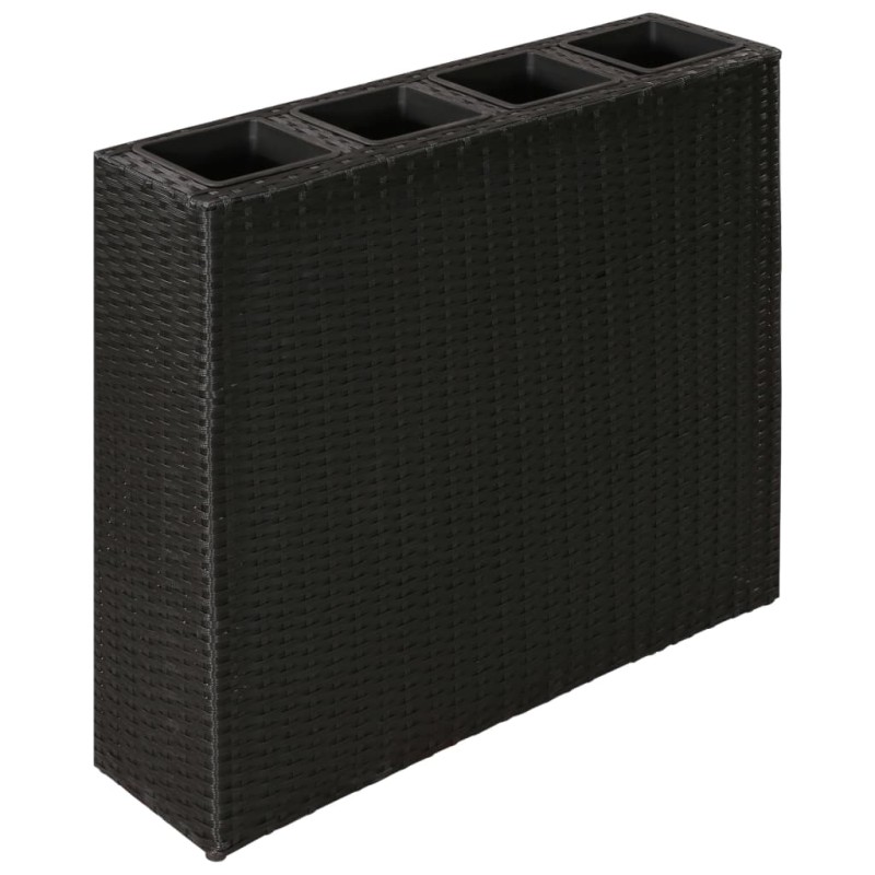 vidaXL Garten-Hochbeet mit 4 Töpfen Poly Rattan Schwarz vidaXL Garten-Hochbeet mit 4 Töpfen Poly Rattan Schwarz