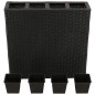 vidaXL Garten-Hochbeet mit 4 Töpfen Poly Rattan Schwarz vidaXL Garten-Hochbeet mit 4 Töpfen Poly Rattan Schwarz