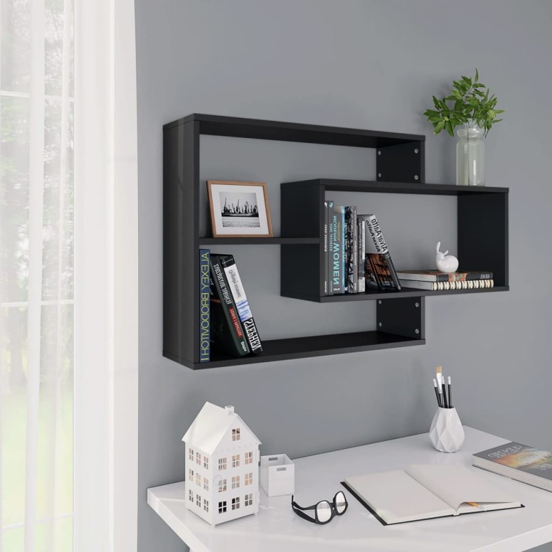 Wandregale Schwarz 104x20x58,5 cm Holzwerkstoff Wandregale Schwarz 104x20x58,5 cm Holzwerkstoff