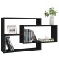 Wandregale Schwarz 104x20x58,5 cm Holzwerkstoff Wandregale Schwarz 104x20x58,5 cm Holzwerkstoff