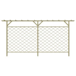 Garten-Gitterzaun mit Pergola-Oberteil Holz