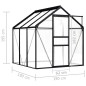 Gewächshaus Anthrazit Aluminium 3,61 m² Gewächshaus Anthrazit Aluminium 3,61 m²