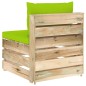 Modulares Mittelsofa mit Kissen Grün Imprägniertes Holz Modulares Mittelsofa mit Kissen Grün Imprägniertes Holz