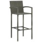 vidaXL Barhocker 2 Stk. Grau Poly Rattan vidaXL Barhocker 2 Stk. Grau Poly Rattan