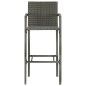 vidaXL Barhocker 2 Stk. Grau Poly Rattan vidaXL Barhocker 2 Stk. Grau Poly Rattan