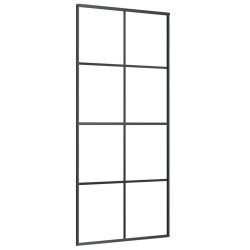 Schiebetür Schwarz 90x205 cm ESG Glas und Aluminium