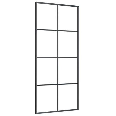 Schiebetür Schwarz 90x205 cm ESG Glas und Aluminium