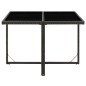 Gartentisch Schwarz 109x107x74 cm Poly Rattan und Glas Gartentisch Schwarz 109x107x74 cm Poly Rattan und Glas