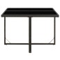 Gartentisch Schwarz 109x107x74 cm Poly Rattan und Glas Gartentisch Schwarz 109x107x74 cm Poly Rattan und Glas