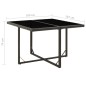 Gartentisch Schwarz 109x107x74 cm Poly Rattan und Glas Gartentisch Schwarz 109x107x74 cm Poly Rattan und Glas