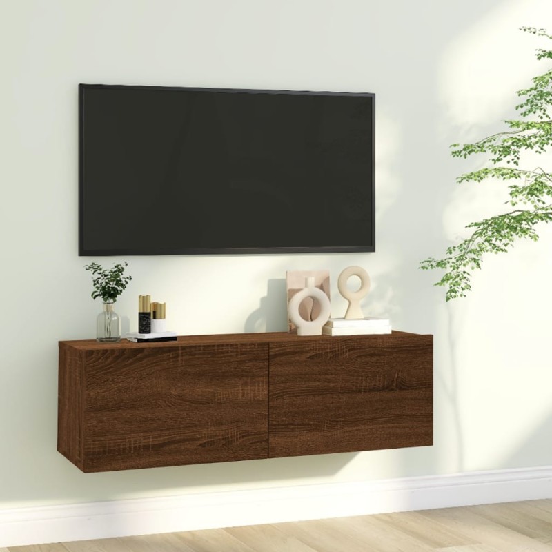 TV-Wandschrank Braun Eiche 100x30x30 cm Holzwerkstoff TV-Wandschrank Braun Eiche 100x30x30 cm Holzwerkstoff