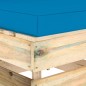 Modulares Mittelsofa mit Kissen Grün Imprägniertes Holz Modulares Mittelsofa mit Kissen Grün Imprägniertes Holz