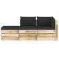 vidaXL 3-tlg. Garten-Lounge-Set mit Kissen Grün Imprägniertes Holz vidaXL 3-tlg. Garten-Lounge-Set mit Kissen Grün Imprägniertes Holz