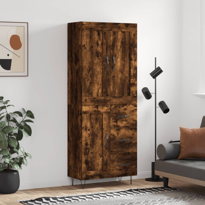 Highboard Räuchereiche 69,5x34x180 cm Holzwerkstoff Highboard Räuchereiche 69,5x34x180 cm Holzwerkstoff